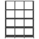 displayreol med 12 kubeformede rum 103x30x141 cm stof grå