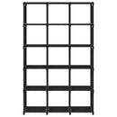 reol med 15 rum 103x30x175,5 cm stof sort