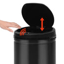 affaldsspand med sensor 30 l kulstofstål sort