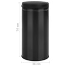 affaldsspand med sensor 70 l kulstofstål sort