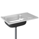køkkenvask med afløbssæt 800x500x155 mm rustfrit stål sølv