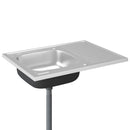 køkkenvask med afløbssæt 800x600x155 mm rustfrit stål sølv