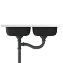 køkkenvask med 2 bassiner 800x500x155 mm rustfrit stål sølv