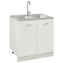 køkkenvask med 2 bassiner 800x600x155 mm rustfrit stål sølv