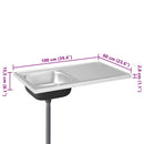 køkkenvask med afløbssæt 1000x600x155 mm rustfrit stål sølv
