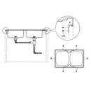 køkkenvask med 2 bassiner 1200x500x155 mm rustfrit stål sølv