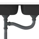 køkkenvask med 2 bassiner 1200x600x155 mm rustfrit stål sølv