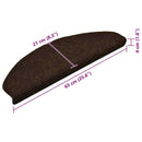 trappemåtter selvklæbende 15 stk. 65x21x4 cm brune halvrund store