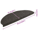 trappemåtter selvklæbende 15 stk. 65x21x4 cm antracit halvrund store