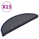 trappemåtter 15 stk. 56x17x3 cm mørkegrå og blå halvrunde