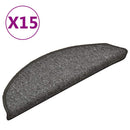 trappemåtter 15 stk. 56x17x3 cm grå og sort halvrunde