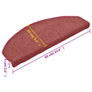 trappemåtter 15 stk. 65 x 24 x 4 cm bordeaux halvrund store