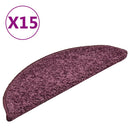trappemåtter 15 stk. 56x17x3 cm mørkelilla halvrunde