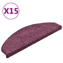 trappemåtter 15 stk. 65 x 21 x 4 cm mørkelilla halvrunde store