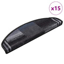 selvklæbende trappemåtter 15 stk. 65x21x4 cm sort og grå