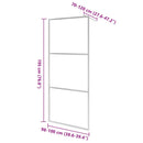 brusevæg med halvt matteret ESG-glas 100x195 cm