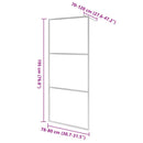 brusevæg med matteret ESG-glas 80x195 cm