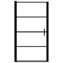brusedør 91x195 cm matteret hærdet glas sort
