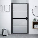 brusedør 100x178 cm matteret hærdet glas sort