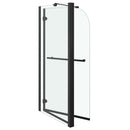 foldbar brusevæg 120x68x130 cm sikkerhedsglas sort