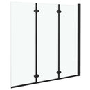 foldbar brusekabine 3 paneler ESG 130x138 cm sort