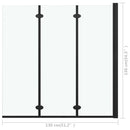 foldbar brusekabine 3 paneler ESG 130x138 cm sort
