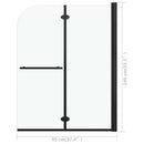foldbar brusekabine 2 paneler ESG 95x140 cm sort