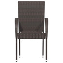 stabelbare havestole 4 stk. polyrattan brun