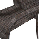 stabelbare havestole 4 stk. polyrattan brun