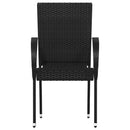 havestole 4 stk. stabelbare polyrattan sort