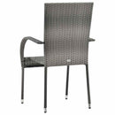 havestole 4 stk. stabelbare polyrattan grå
