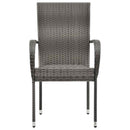 havestole 6 stk. stabelbare polyrattan grå