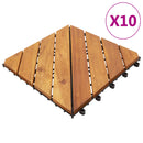 Terrasse Flise 10 pcs Brun 30 x 30 cm Akacietræ