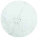 bordplade Ø30x0,8 cm hærdet glas med marmordesign hvid