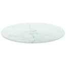 bordplade Ø30x0,8 cm hærdet glas med marmordesign hvid