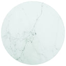 bordplade Ø40x0,8 cm hærdet glas med marmordesign hvid