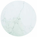 bordplade Ø50x0,8 cm hærdet glas med marmordesign hvid