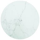 bordplade Ø60x0,8 cm hærdet glas med marmordesign hvid