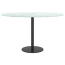 bordplade Ø70x0,8 cm hærdet glas med marmordesign hvid