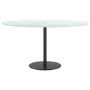 bordplade Ø80x1 cm hærdet glas med marmordesign hvid