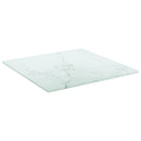 bordplade 30x30 cm 6 mm hærdet glas med marmordesign hvid