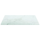 bordplade 30x30 cm 6 mm hærdet glas med marmordesign hvid
