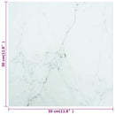 bordplade 30x30 cm 6 mm hærdet glas med marmordesign hvid