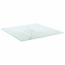 bordplade 40x40 cm 6 mm hærdet glas med marmordesign hvid
