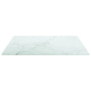 bordplade 40x40 cm 6 mm hærdet glas med marmordesign hvid