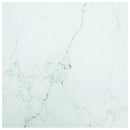 bordplade 50x50 cm 6 mm hærdet glas med marmordesign hvid