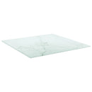 bordplade 50x50 cm 6 mm hærdet glas med marmordesign hvid