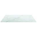 bordplade 50x50 cm 6 mm hærdet glas med marmordesign hvid