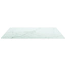bordplade 60x60 cm 6 mm hærdet glas med marmordesign hvid