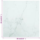 bordplade 60x60 cm 6 mm hærdet glas med marmordesign hvid